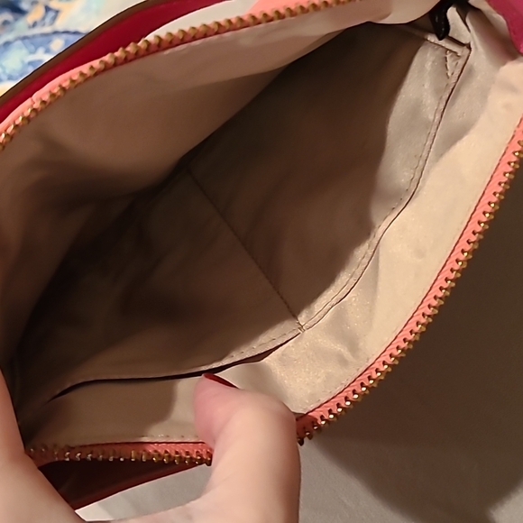 Vintage Coach mini crossbody leather fushia / salmon pink contrast - Picture 6 of 10